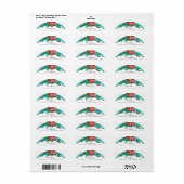 Poinsettia Greenery Return Address Label (Full Sheet)