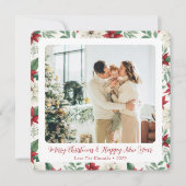 Poinsettia grens afgerond vakantie Kaart (Voorkant)