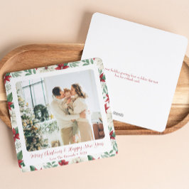 Poinsettia grens afgerond vakantie Kaart