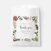 Poinsettia groen bloemenwinter bruiloft bedankzakje (Voorkant)