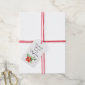 Poinsettia Handgemaakt met Liefde Naam Kerstmis Cadeaulabel (Met Touw)