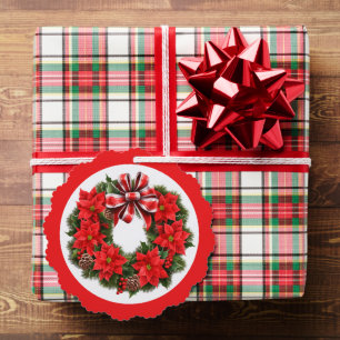 Poinsettia Handtekening & Kerstgroet toevoegen Ornament Kaart