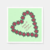 Poinsettia Hart Kerst Persoonlijke Servetten (Voorkant)