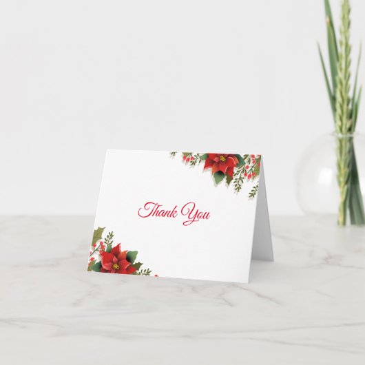 Poinsettia Hartelijk dank Bedankkaart (Voorkant)