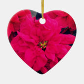 Poinsettia Heart Ceramic Ornament (Voorkant)