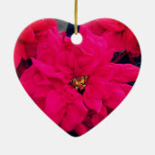 Poinsettia Heart Ceramic Ornament (Achterkant)