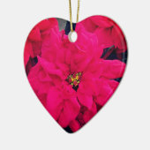 Poinsettia Heart Ceramic Ornament (Links)