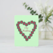 Poinsettia Heart Kerstbruiloft uitnodigingen (Staand voorkant)