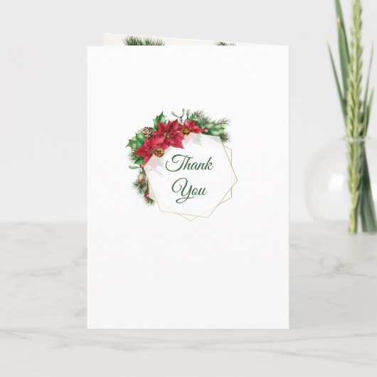 Poinsettia, heilig, dennenkerstbruiloft programma (Achterkant)