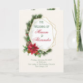 Poinsettia, heilig, dennenkerstbruiloft programma (Voorkant)