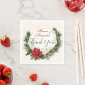 Poinsettia, heilig, dennenkerstbruiloft servet (Insitu)