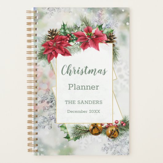 Poinsettia, heilig, mistletoe, pijndenkerst planner (Voorkant)