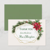 Poinsettia, heilig, pijnlijk kerstfeest Dank je we Bedankkaart (Voorkant / Achterkant)