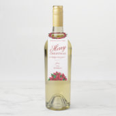 Poinsettia Holiday Bottle Hanger Labels (Op fles)
