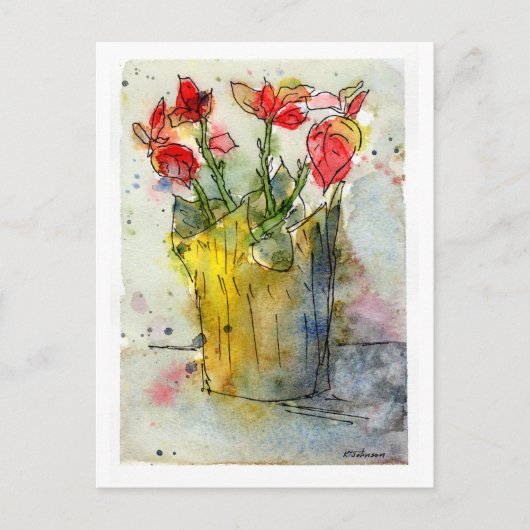 Poinsettia Holiday Briefkaart (Voorkant)