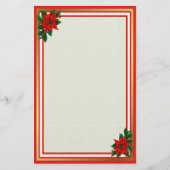 Poinsettia Holiday Briefpapier (Voorkant)