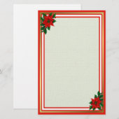 Poinsettia Holiday Briefpapier (Voorkant / Achterkant)