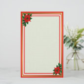 Poinsettia Holiday Briefpapier (Staand voorkant)