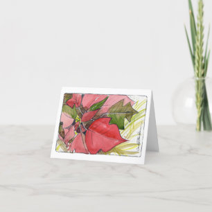 Poinsettia Holiday Card Feestdagen Kaart
