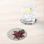 Poinsettia Holiday Coaster Ronde Kartonnen Onderzetter (Insitu)