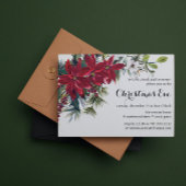 Poinsettia Holiday Floral | Kerstavond Kaart