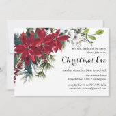 Poinsettia Holiday Floral | Kerstavond Kaart (Voorkant)