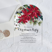 Poinsettia Holiday Floral kerstparty Company Acryl Uitnodigingen