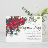 Poinsettia Holiday Floral kerstparty Company Kaart (Staand voorkant)