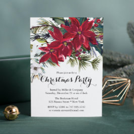 Poinsettia Holiday Floral kerstparty Company Kaart