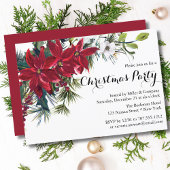 Poinsettia Holiday Floral kerstparty Company Kaart