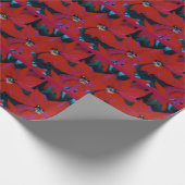 Poinsettia Holiday Gift Wrap Cadeaupapier (Hoek)