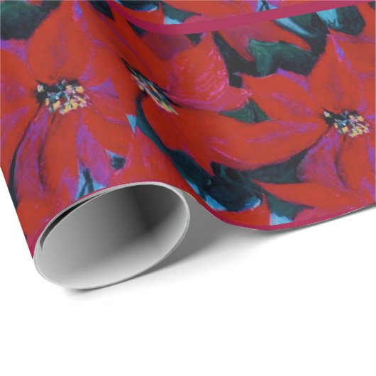 Poinsettia Holiday Gift Wrap Cadeaupapier (Rol Hoek)