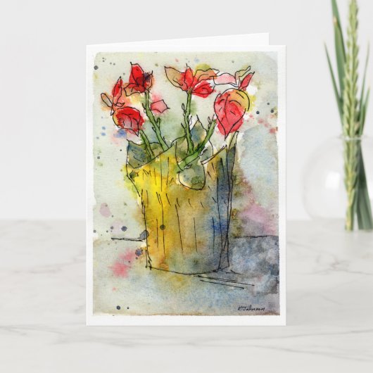 Poinsettia Holiday Greeting Card Feestdagen Kaart (Voorkant)