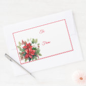 Poinsettia Holiday Kerst sticker Gift Labels (Envelop)