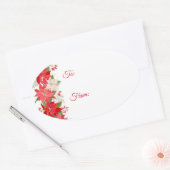 Poinsettia Holiday Kerst sticker Gift Labels (Envelop)