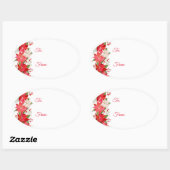 Poinsettia Holiday Kerst sticker Gift Labels (Vel)