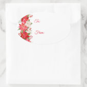 Poinsettia Holiday Kerst sticker Gift Labels (Tas)