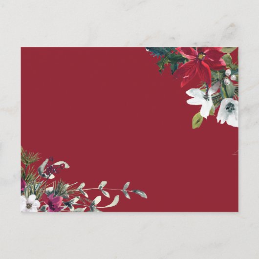 Poinsettia Holiday-kerstfeestkaart Briefkaart (Achterkant)
