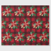 Poinsettia Holiday Kerstmis Cadeaupapier (Vlak)