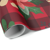 Poinsettia Holiday Kerstmis Cadeaupapier (Rol Hoek)