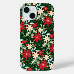 Poinsettia Holiday Kerstmis iPhone 15 Case