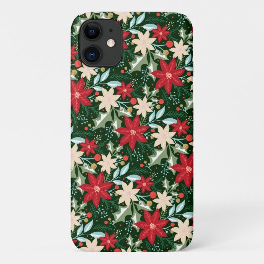 Poinsettia Holiday Kerstmis Case-Mate iPhone Case (Achterkant)