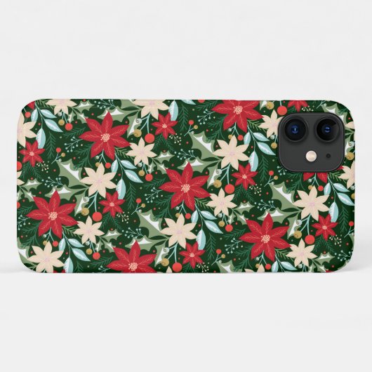 Poinsettia Holiday Kerstmis Case-Mate iPhone Case (Achterkant (horizontaal))