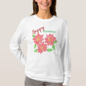 Poinsettia Holiday Long Sleeved T-shirt (Voorkant)