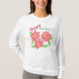 Poinsettia Holiday Long Sleeved T-shirt