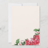 Poinsettia Holiday Party Invitation Kaart (Achterkant)