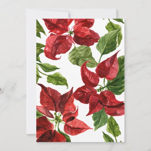 Poinsettia Holiday Rehearsal Dinner Invitation Kaart (Achterkant)