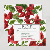 Poinsettia Holiday RSVP Wedding Response w/Meal (Voorkant / Achterkant)