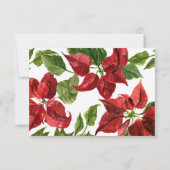 Poinsettia Holiday RSVP Wedding Response w/Meal Kaartje (Achterkant)