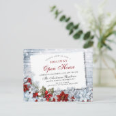 Poinsettia Holiday - Uitnodiging voor Kerstmis (Staand voorkant)